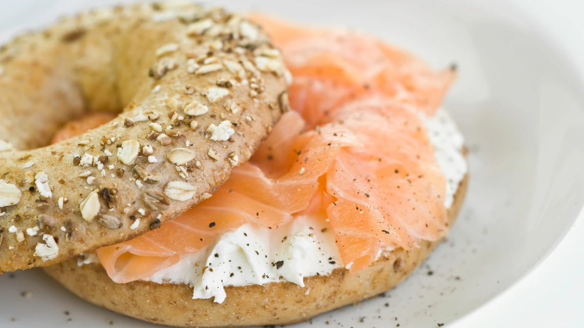 Salmon and Cream Cheese Bagel