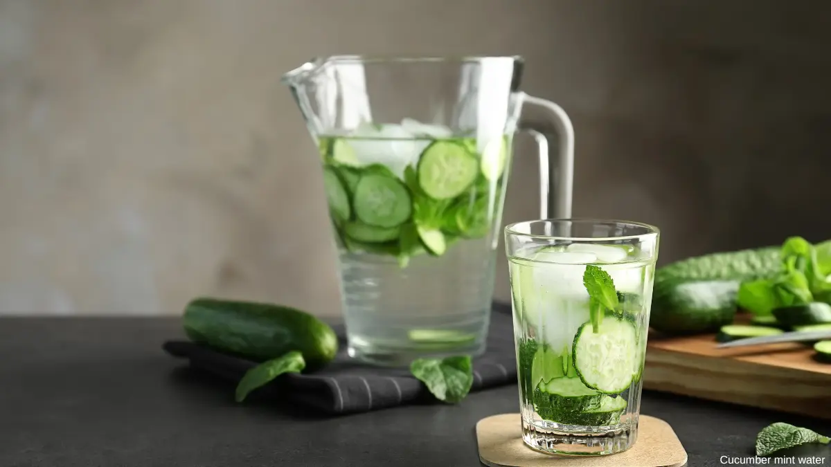 Cucumber mint water for hangover